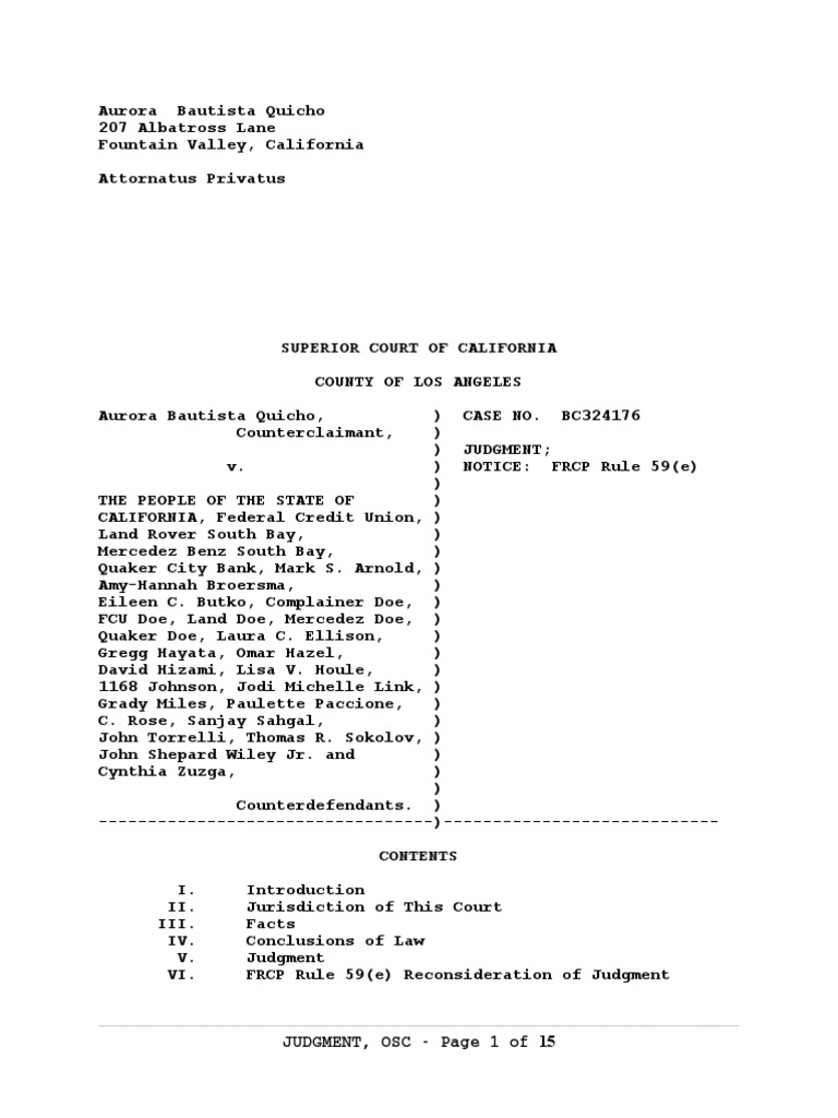 BC 008 Judgment | PDF | Demurrer | Supreme Court Of California