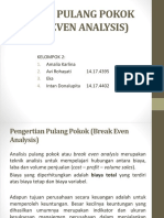 Analisis Pulang Pokok (Break Even Analysis)