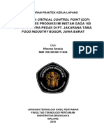 Penentuan Critical Control Point (CCP) Proses Produksi Mi Instan Gaga 100 Goreng Extra Pedas Di Pt. Jakarana Tama Food Industry Bogor, Jawa Barat