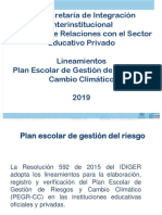 SED LINEAMIENTOS PLAN ESCOLAR DE GESTIÓN DE RIESGOS Y CAMBIO CLIMÁTICO. MAYO, 2019