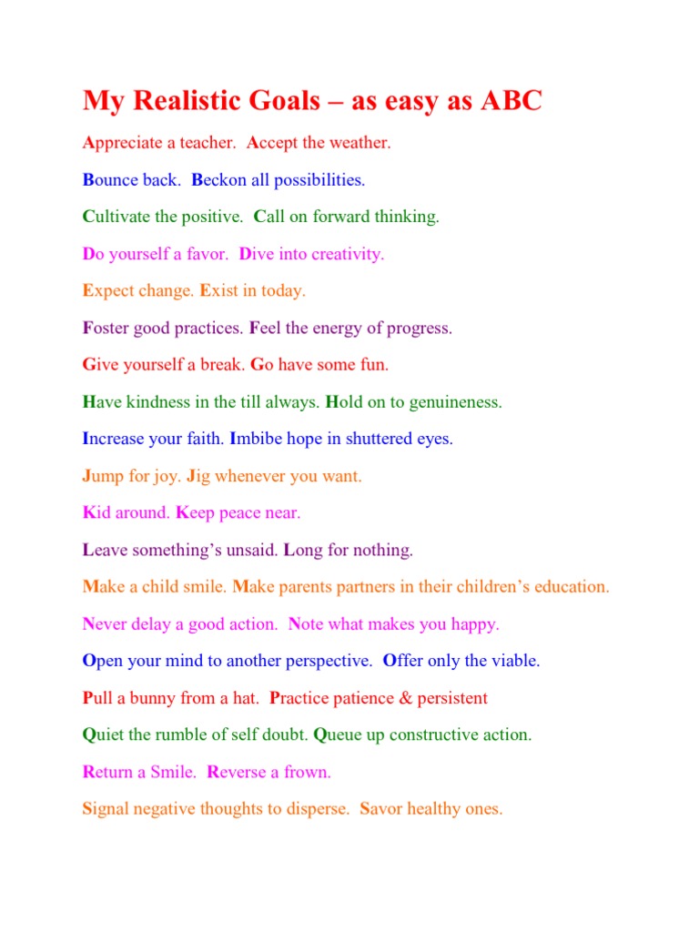 My Realistic Goals | PDF | Psychological Concepts | Psychology