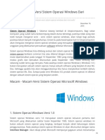 Macam-Macam Versi Sistem Operasi Windows Dari Microsoft