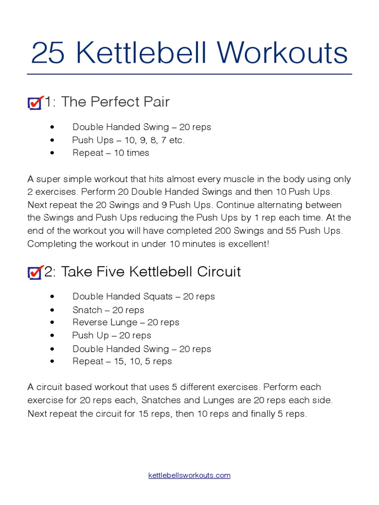 25 Kettlebell Workouts PDF | PDF | Kettlebell | Recreation
