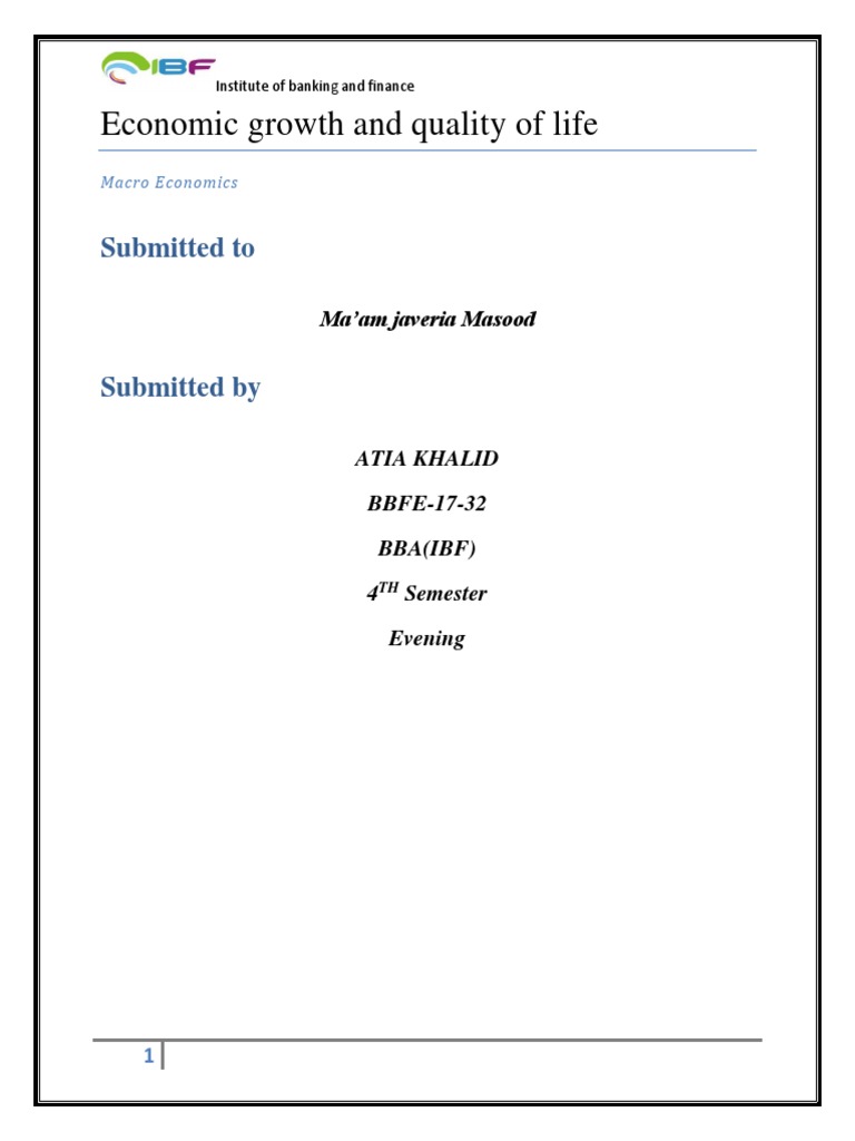 Economic Growth and Quality of Life | PDF | Quality Of Life | Economic ...