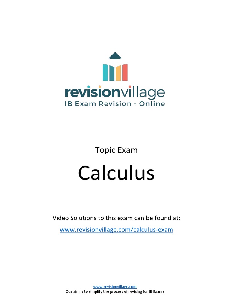 IB Calculus Exam Video Solutions | PDF | Business | Technology ...