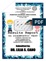 Parayao HS 2017-18 Diagnostic Test Results Report