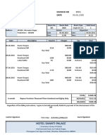 Hotel Shanti Palace: Invoice No Date