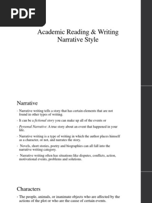 Narrative style writing