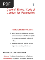 Code of Ethics / Code of Conduct For Paramedics