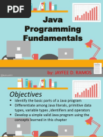 Java Programming Fundamentals: By: Jayfee D. Ramos