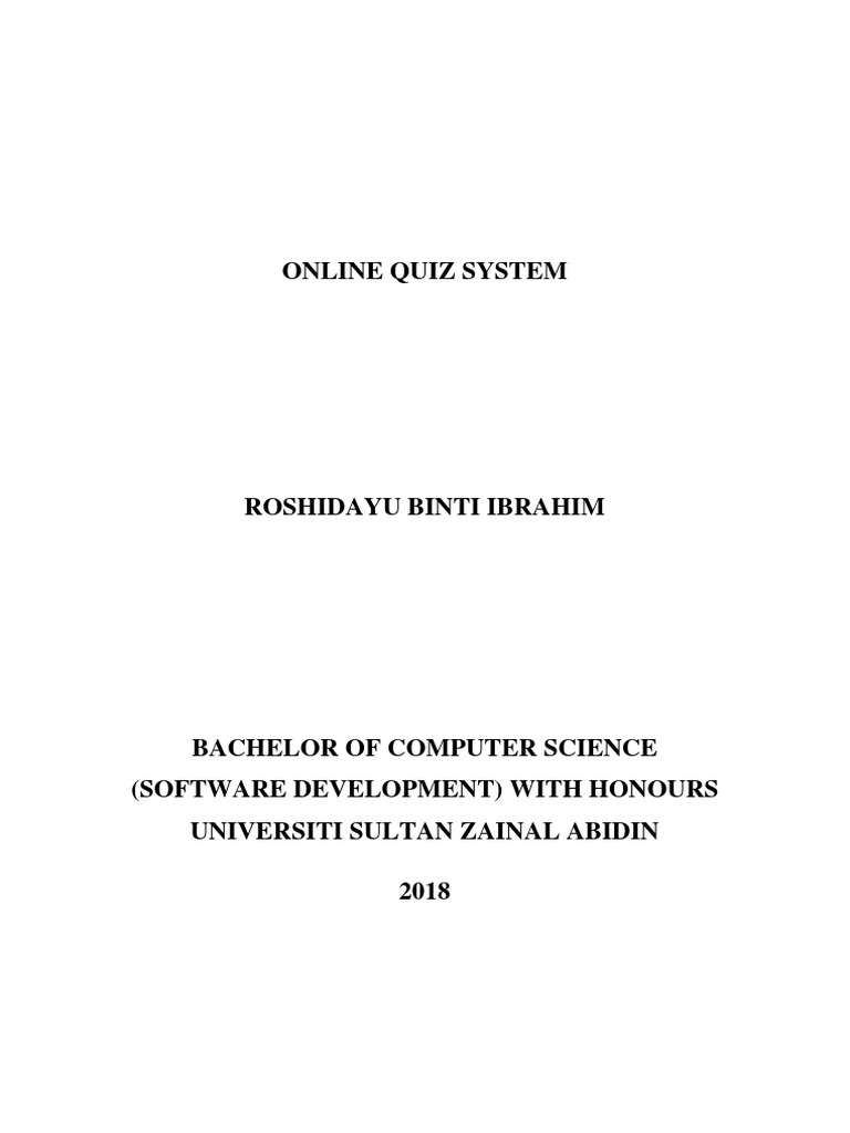 Online Quiz System Overview | PDF | Software Development | Software ...