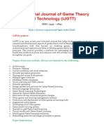 International Journal of Game Theory and Technology (IJGTT)