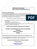 Information Instructions International Student Accommodation File