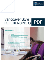 Vancouver Style: Referencing Guide