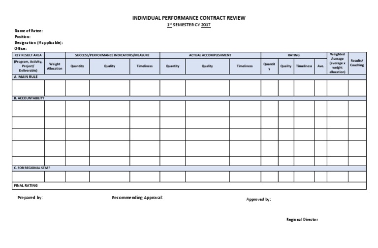 Individual Performance Review 2017 | PDF