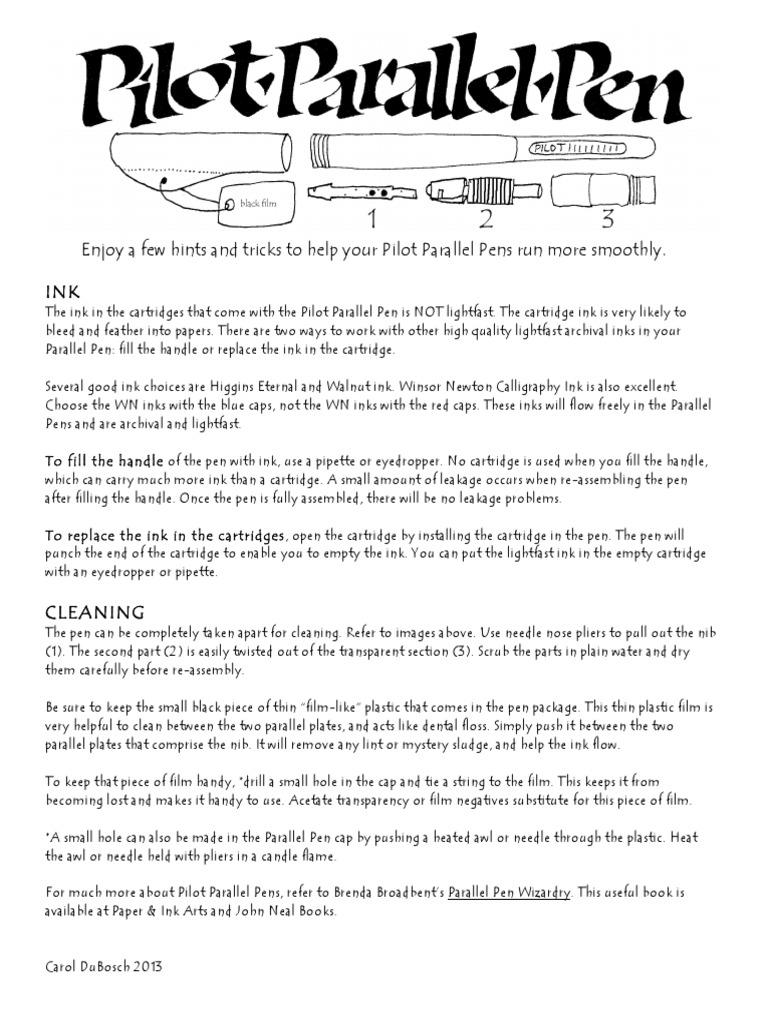 Pilot Parallel Pen Care Guide | PDF