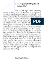 #1: Why Should You Be Given A HM High School Scholarship?