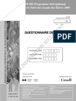 Questionnaire de L'Élève: OCDE Programme International Pour Le Suivi Des Acquis Des Élèves 2009