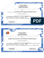 Certificate of Participation: Barangay Del Rosario