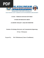 Ece443 - Wireless Sensor Networks Course Information Sheet: Electronics and Communication Engineering Department