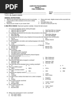 Computer Programming Exam