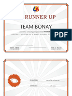 4 Runner Up: Team Bonay