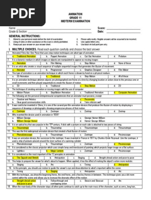 Animation Midterm Answer Key