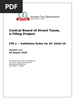 Central Board of Direct Taxes, E-Filing Project: ITR 1 - Validation Rules For AY 2018-19