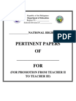 Pertinent Papers OF - FOR: - NATIONAL HIGH SCHOOL