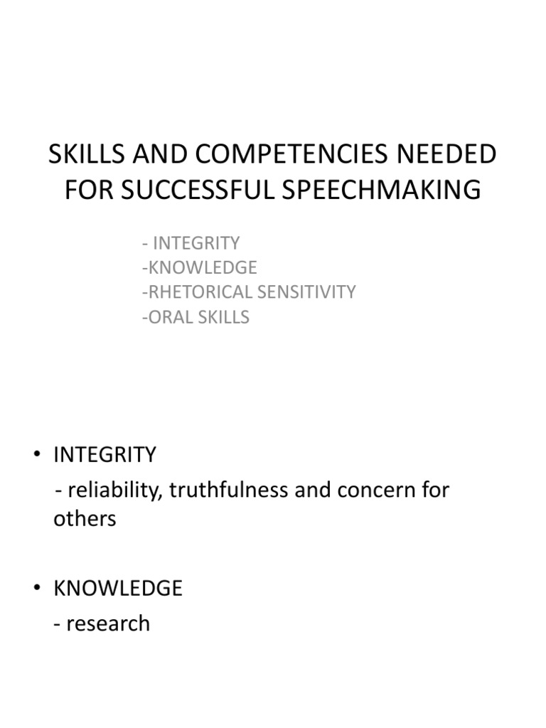 Essential Skills for Effective Speechmaking | PDF | Motivation ...