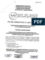 FE DE ERRATAS BASES CAS N° 003-2019 RED DE SALUD HVCA