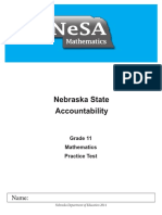 Grade 11 Mathematics Practice Test: Nebraska Department of Education 2014