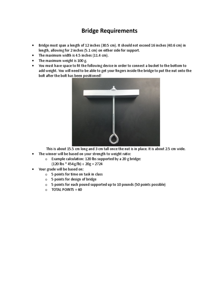 Bridge Design and Weight Requirements | PDF