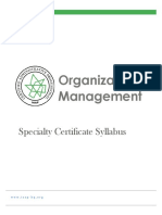 Organizational Management: Specialty Certificate Syllabus