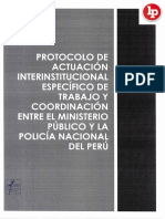 Protocolo de Trabajo - y Coordinación Entre El Ministerio Público y La Policía Nacional Del Perú Legis - Pe PDF