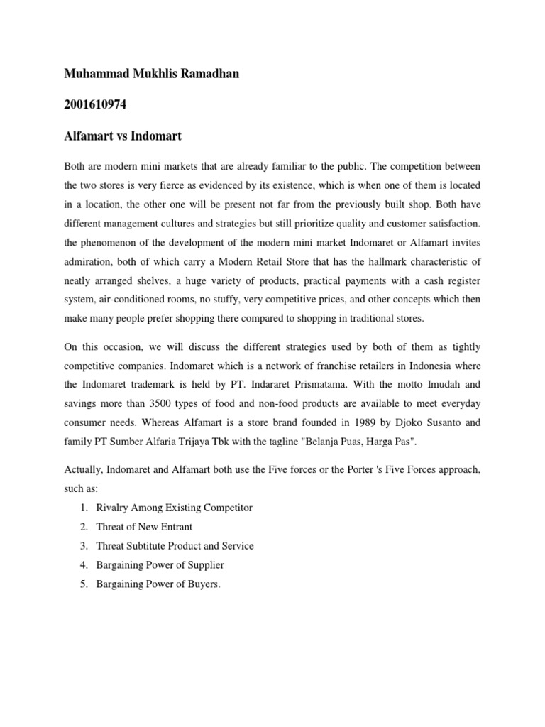 Alfamart Vs Indomart Retail Strategic Management