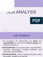Job Analysis: 1 Dr. Pallavi Srivastava