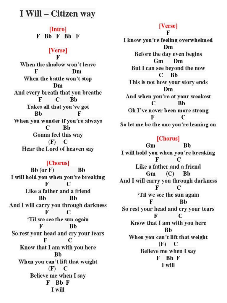 Lyrics With Chords | PDF | Song Structure