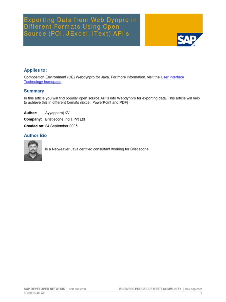 SAP | PDF | Library (Computing) | Microsoft Excel