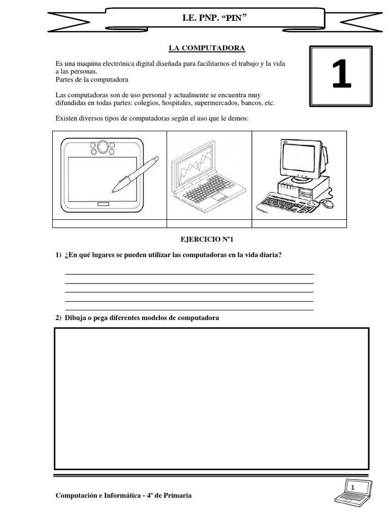 Ejercicio 1 Cuarto Grado | PDF | Periférico | Hardware de la computadora