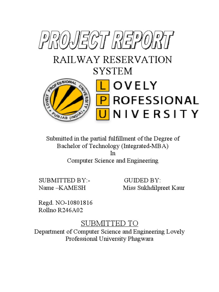 Railway Reservation System | PDF | System | Product Lifecycle