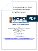 Above-Ground Petroleum Storage Tank Manual With Data On NC Gasoline Vapor Recovery & EPA Spill Plan Information