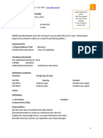 Standard CV Template PDF