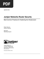 Juniper Networks Router Security: Best Common Practices For Hardening The Infrastructure