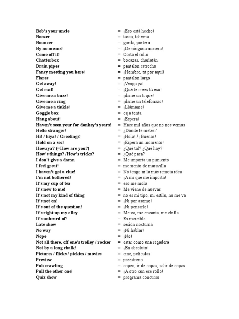 FRASES Y EXPRESIONES UTILES EN INGLES