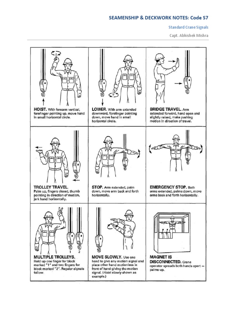 Standard Crane Signals Overview | PDF | Crane (Machine)