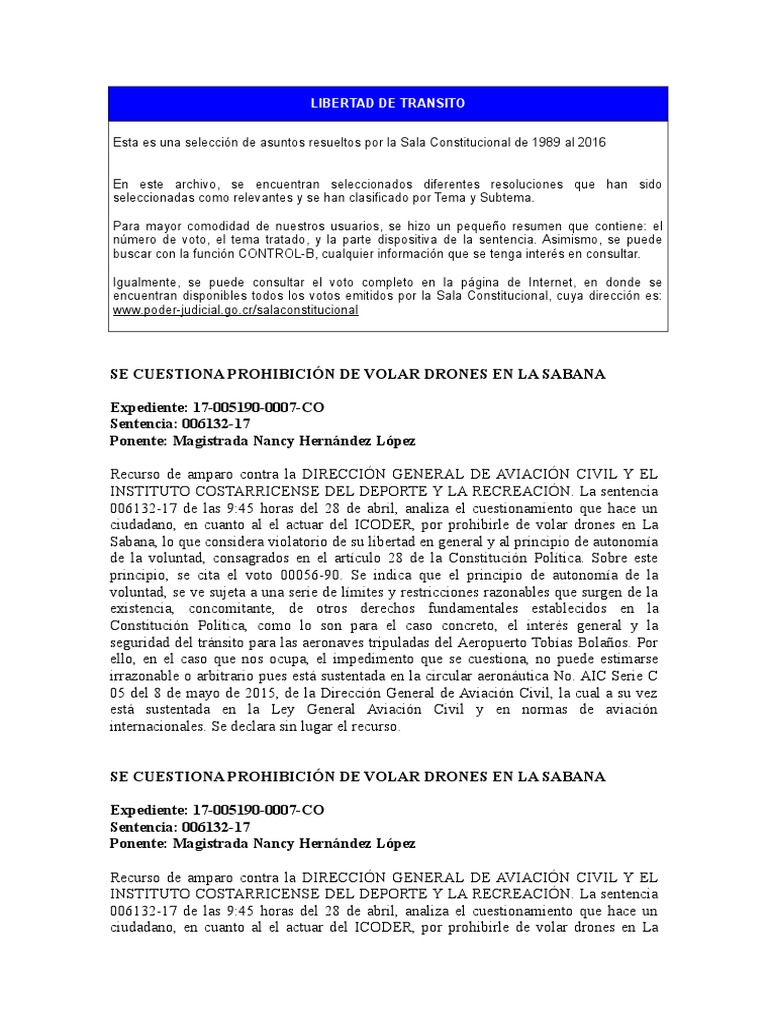 Libertad de Transito PDF Derecho Constitucional Caso de ley