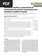 A Importância Da Esrtruturação Do Canal de Comunicação Entre Cientistas e o Público Em Geral.