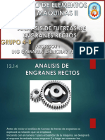 Diagrama de cuerpo libre de las fuerzas que actúan en engranes