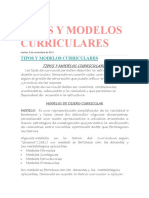 Tipos y Modelos Curriculares